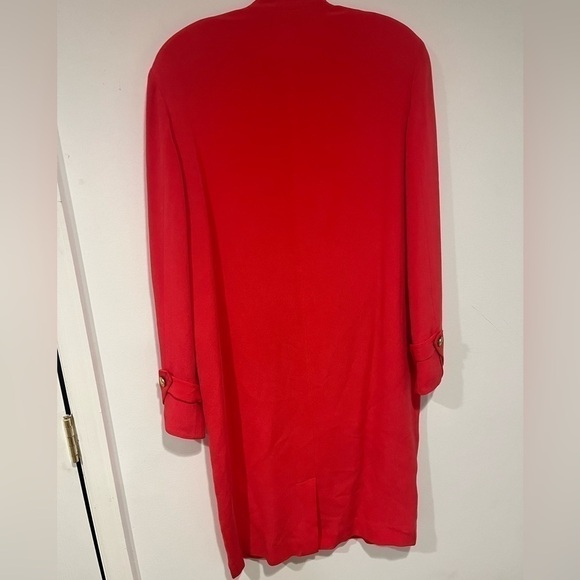 Gorgeous 100% Silk Red YL by Yair Button Down Dress size 10 - Picture 3 of 4